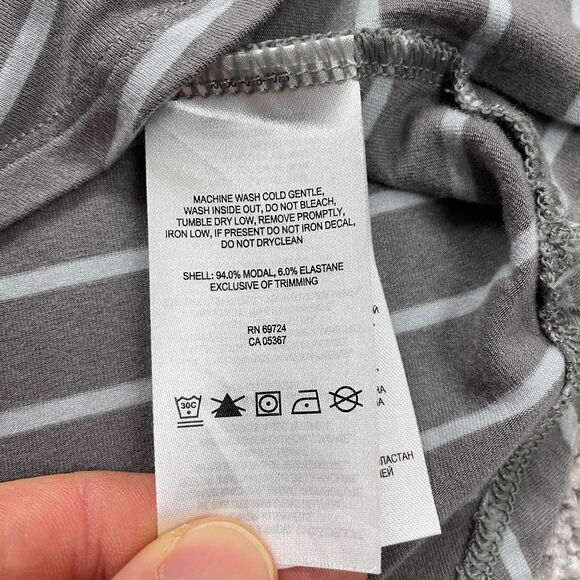 Columbia T Shirt Top Womens Small Gray Striped Pockets Round Neck Short Sleeve - Picture 5 of 12